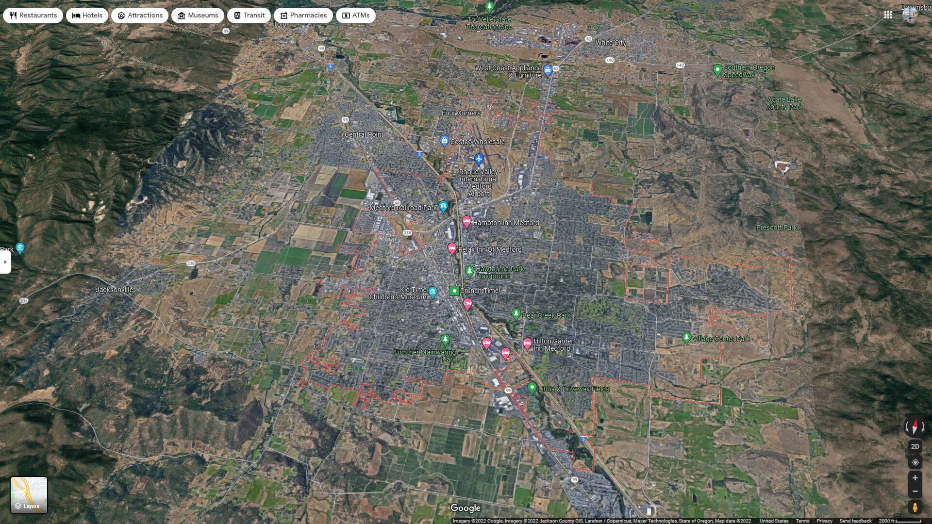 Medford Aerial Map Oregon
